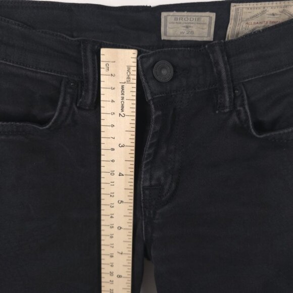 ALL SAINTS SPITALFIELDS BRODIE LOW RISE CROPPED SKINNY Jeans Zip Hem‎ Size W28 - Picture 7 of 16